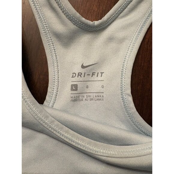 Nike Dri-Fit Womens Sports Bra Size L Light Blue Unpadded - Picture 4 of 7